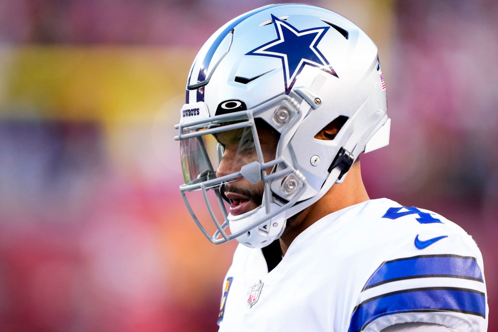 Dak Prescott on the field