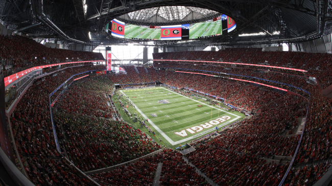 A view of Mercedes-Benz Stadium.