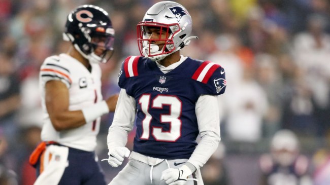 New England Patriots' Jack Jones celebrating