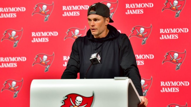 Tom Brady at a press conference