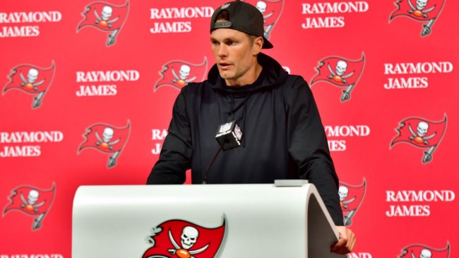 Tom Brady at a press conference