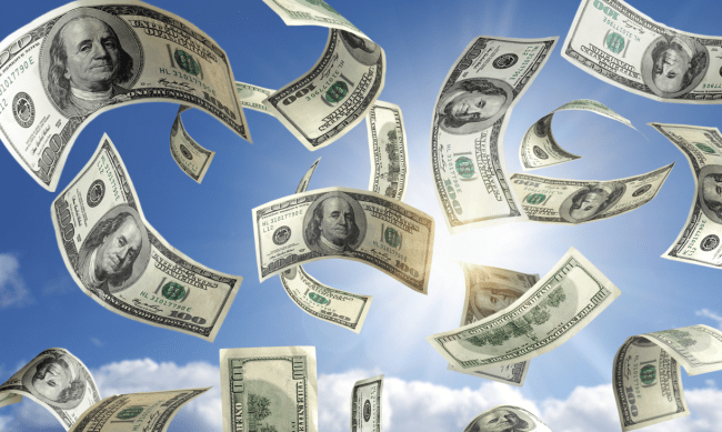 raining money lottery