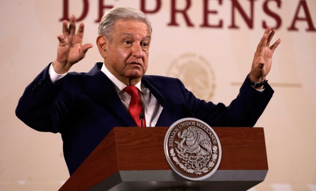 Mexican President Andres Manuel Lopez Obrador Speaks Tweets Photo Elf