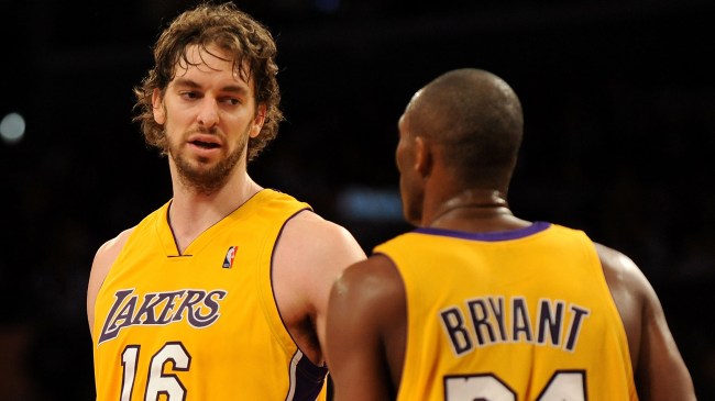 Pau Gasol and Kobe Bryant on the Lakers