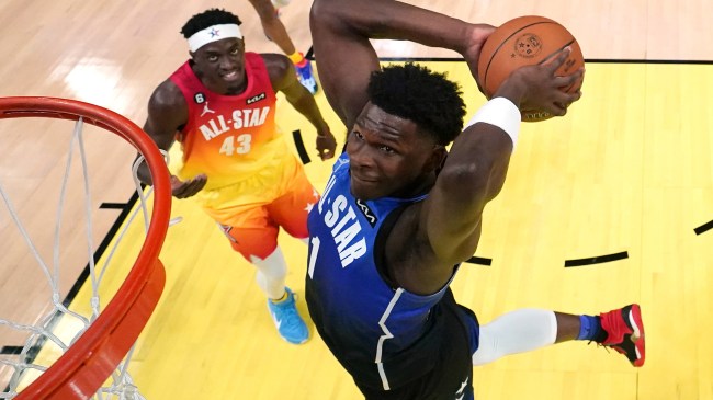 Antony Edwards dunks at the 2023 NBA All-Star Game