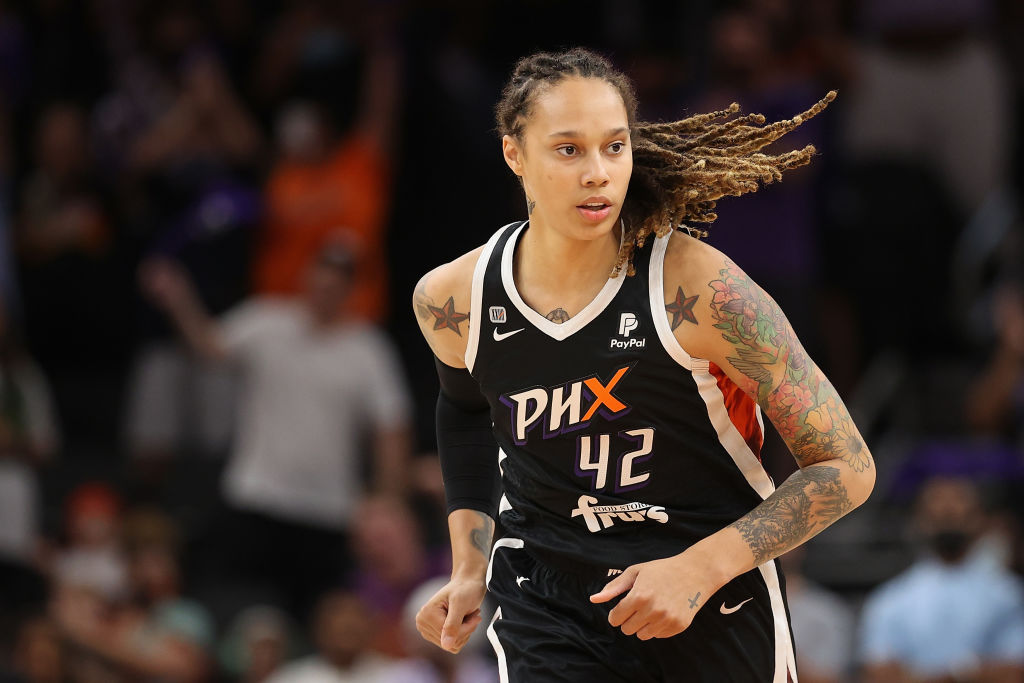 Brittney Griner running up the court