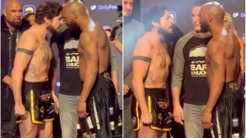 Watch: Diego Sanchez And Austin Trout Mouth Off At The Weigh-Ins For BKFC KnuckleMania