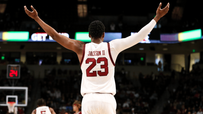 GG Jackson hypes up the crowd.