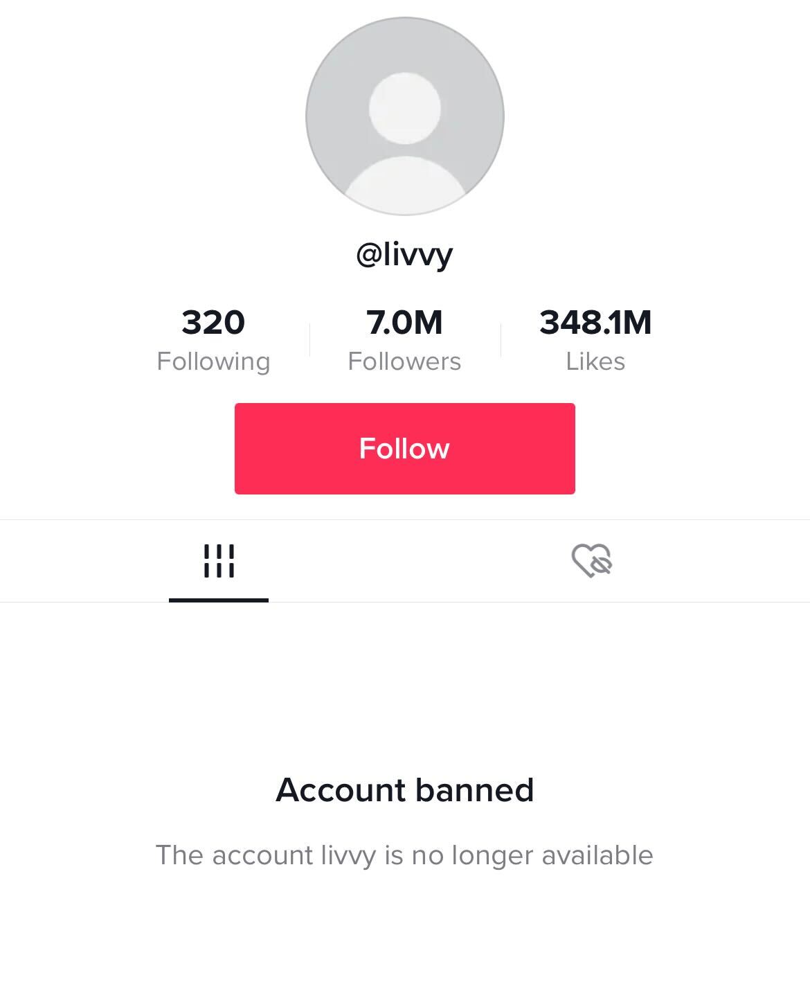 Livvy TikTok banned