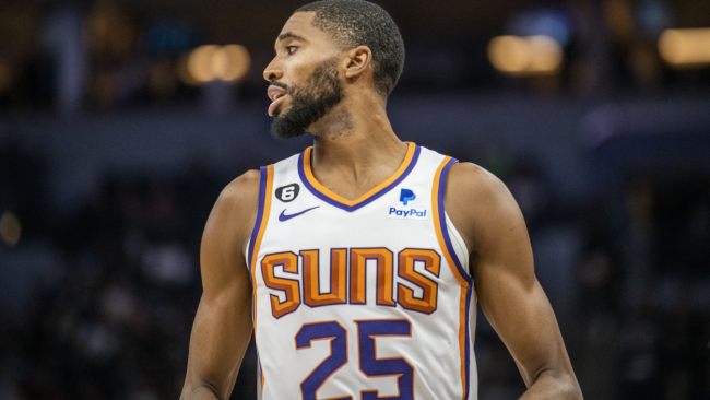 Mikal Bridges celebrates a basket.
