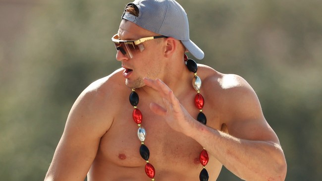 Rob Gronkowski at the Tampa Bay Buccaneers Super Bowl parade