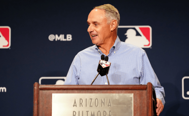 rob manfred spring speech blackouts tv