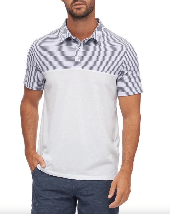 Flag and Anthem Boca Striped Performance Polo golf apparel