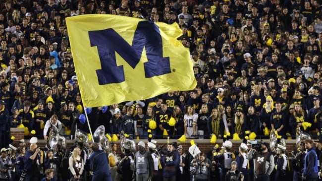 Michigan logo on a flag