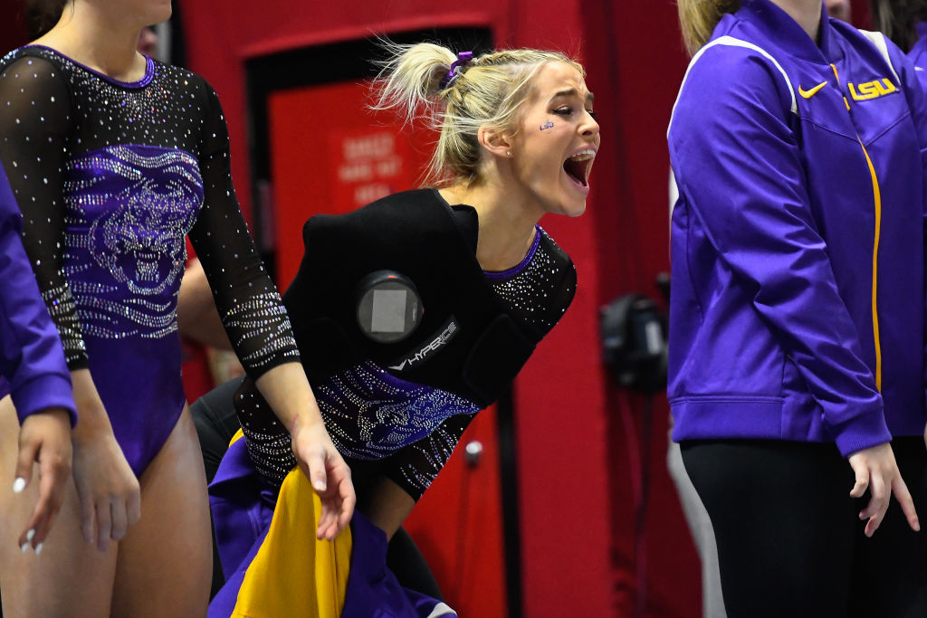 Olivia Dunne yelling