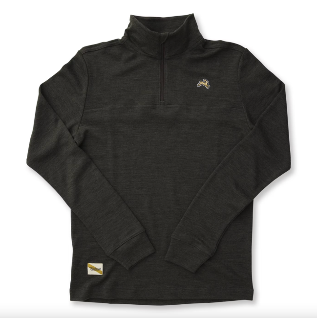 Tracksmith Downeaster Merino Wool Blend Quarter Zip; shop workout gear at Huckberry