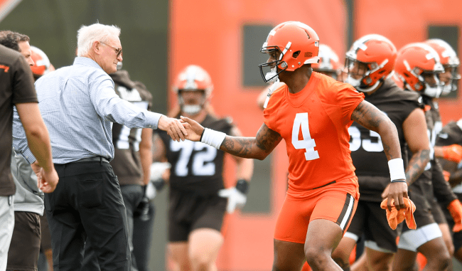 deshaun watson shakes hands jimmy haslam defends contract