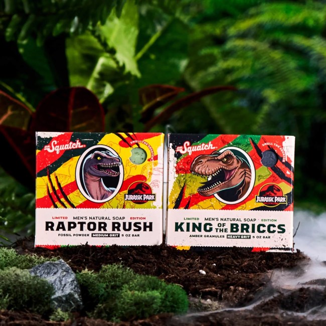 Dr. Squatch Jurassic Park soap collection