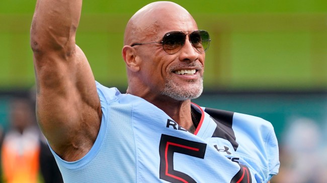 Dwayne "The Rock" Johnson at an XFL game