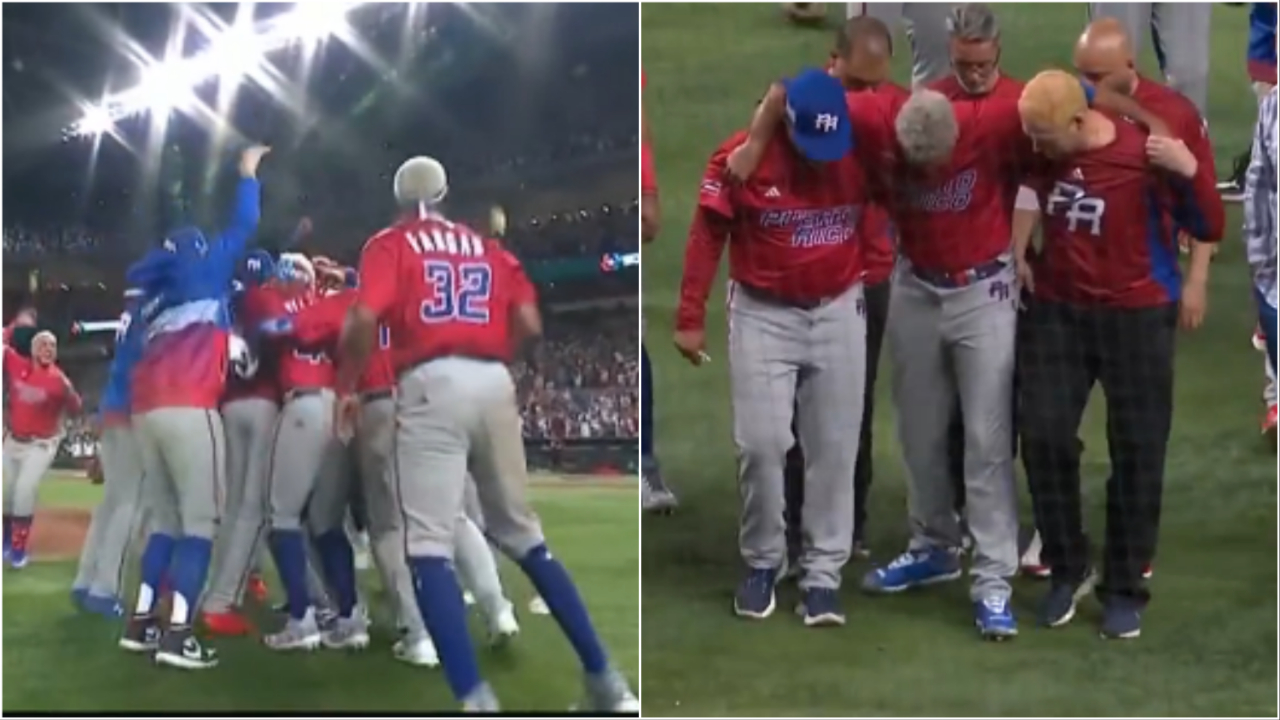 Edwin Diaz celebrating Puerto Rico
