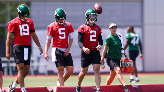 jets quarterbacks at practice