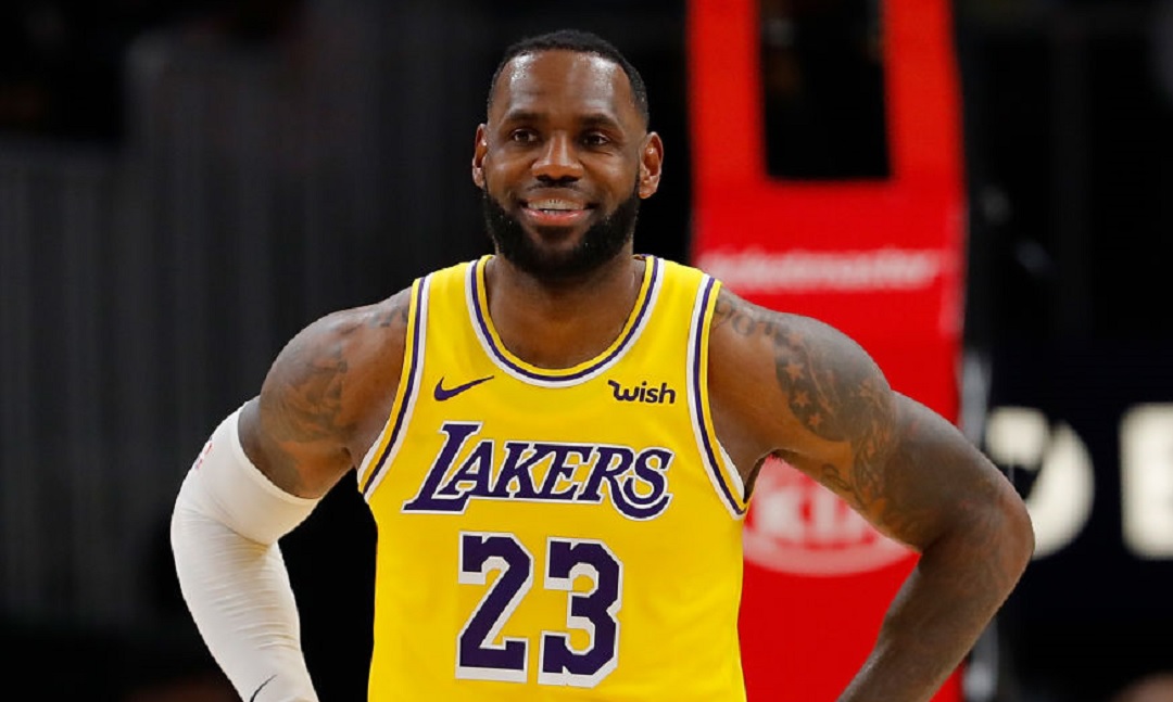 LeBron James on the court