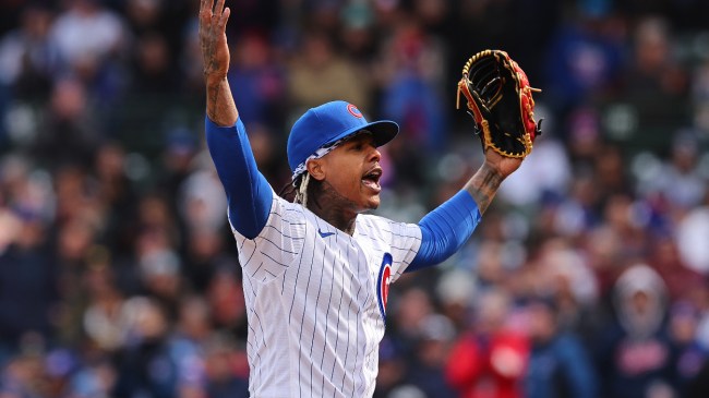 Marcus Stroman celebrates after retiring the side on Opening Day.
