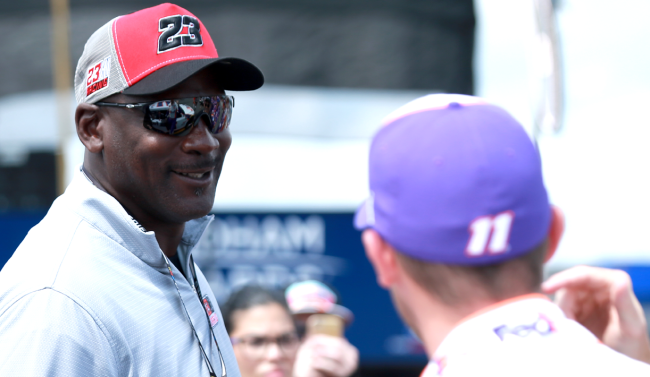 michael jordan talks to denny hamlin nascar simulator story