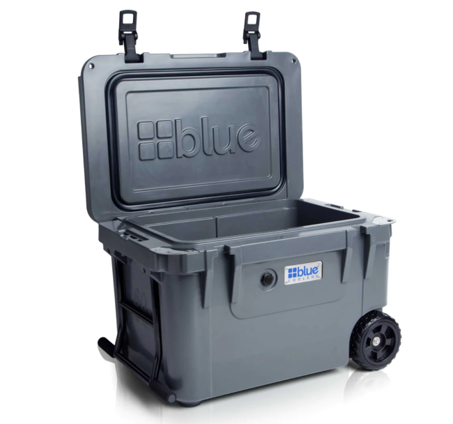 Blue Coolers 60 Quart Ice Vault Roto-Molded Cooler with Wheels