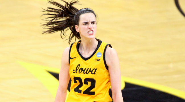 caitlin clark iowa hawkeyes uniform golf swing video