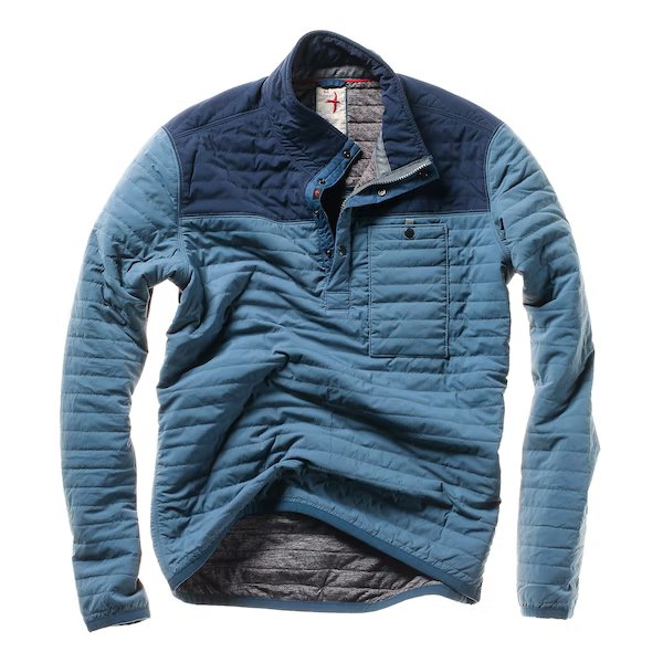Relwen Windzip Popover in Gas Blue w/ Bright Navy Split