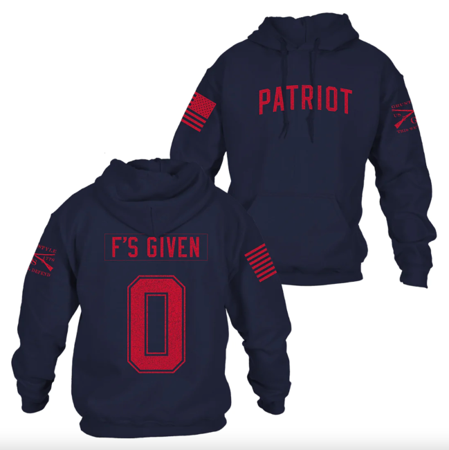 Zero F's Given Hoodie in Navy