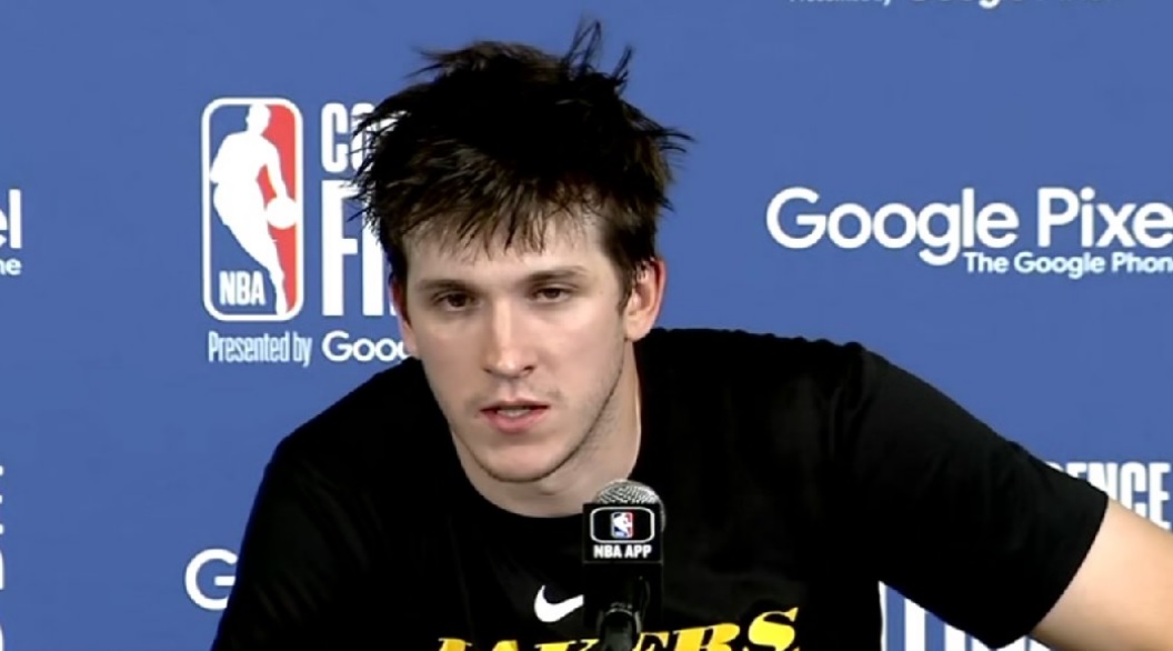 Austin Reaves at the press conference
