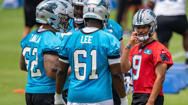 bryce young at panthers practice