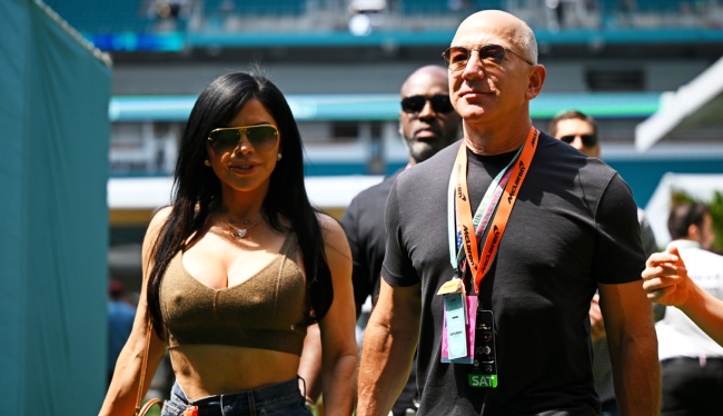 jeff bezos lauren sanchez engaged f1 miami grand prix