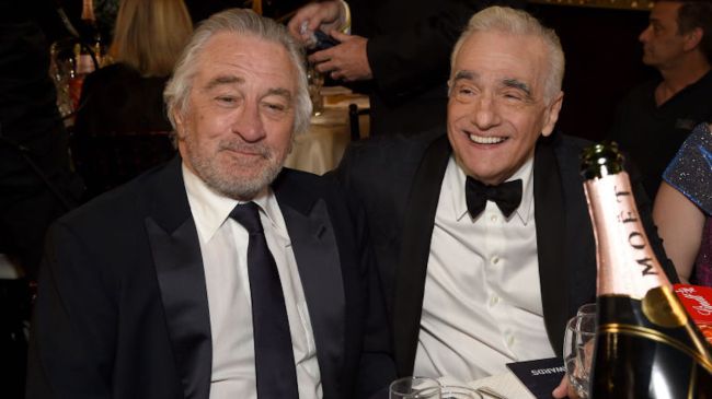 martin scorsese and robert de niro at an award show