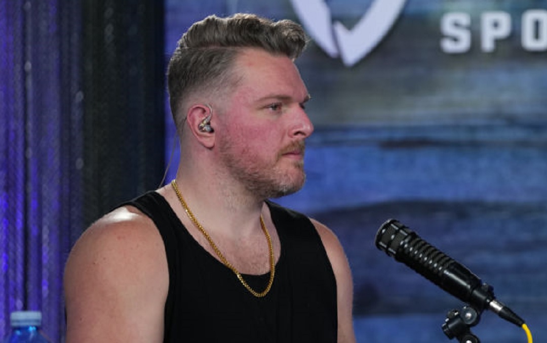 Pat McAfee on the set of his show