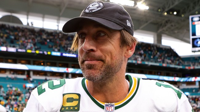 Aaron Rodgers with a goofy grin