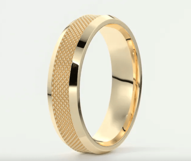 The Knurled Beveled Wedding Band