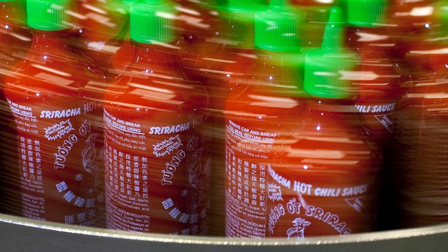 Sriracha bottles
