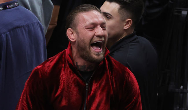 conor mcgregor at nba finals - video accuser bathroom