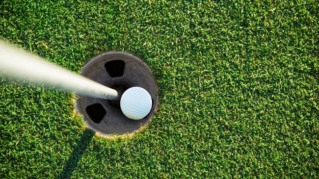 golf ball in hole