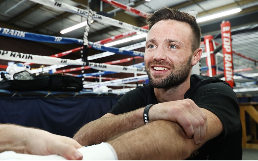Josh Taylor getting his hands wrapped