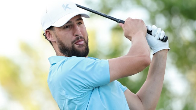 Klay Thompson golfing at The Match VIII