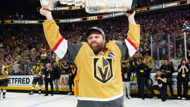Golden Knights forward Phil Kessel hoist Stanley Cup