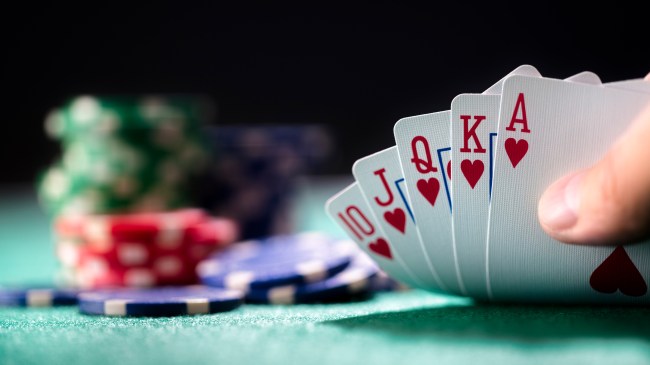 Poker hand with a royal flush