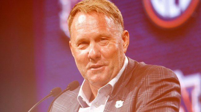 Auburn head football coach Hugh Freeze speaks at SEC Media Days.