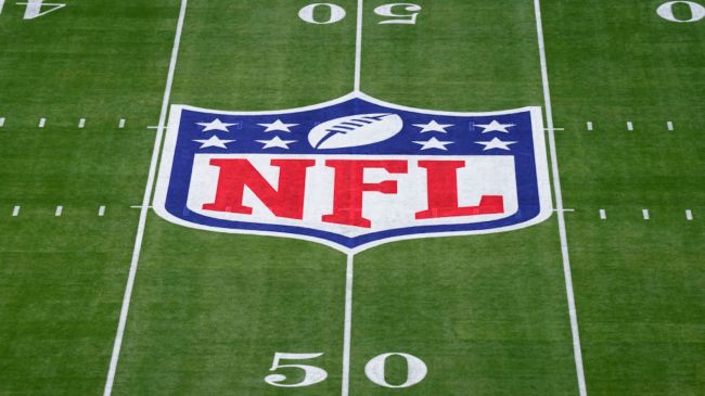 nfl logo on a football field