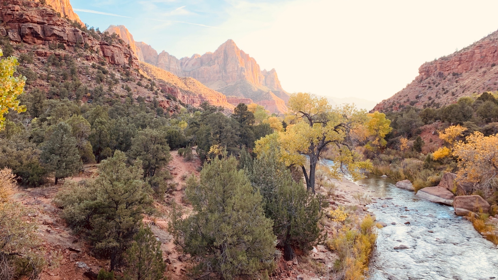 river flowing in Zion National Park in Utah