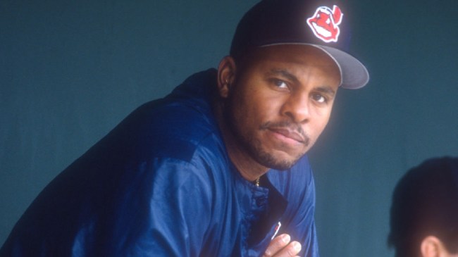 Albert Belle in dugout